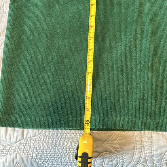 Lands End Sport Knit Corduroy skirt Green midi EUC LG - Picture 2 of 5